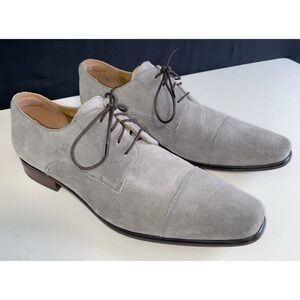 Florsheim Men's Dress Shoes Sz 12 Angelo Cap-Toe Oxfords Lace-Up Grey Suede